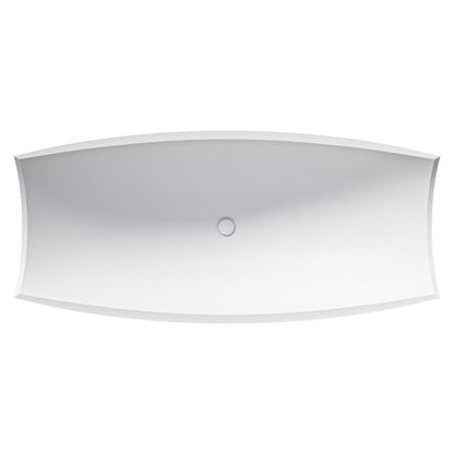 ALFI brand AB9992 White Matte 71" Solid Surface Resin Free Standing Hammock Style Bathtub