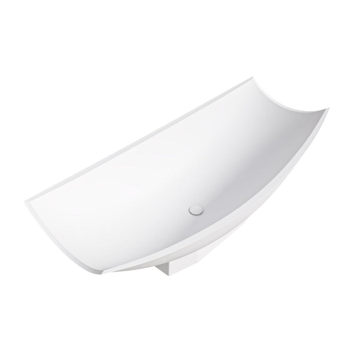 ALFI brand AB9992 White Matte 71" Solid Surface Resin Free Standing Hammock Style Bathtub