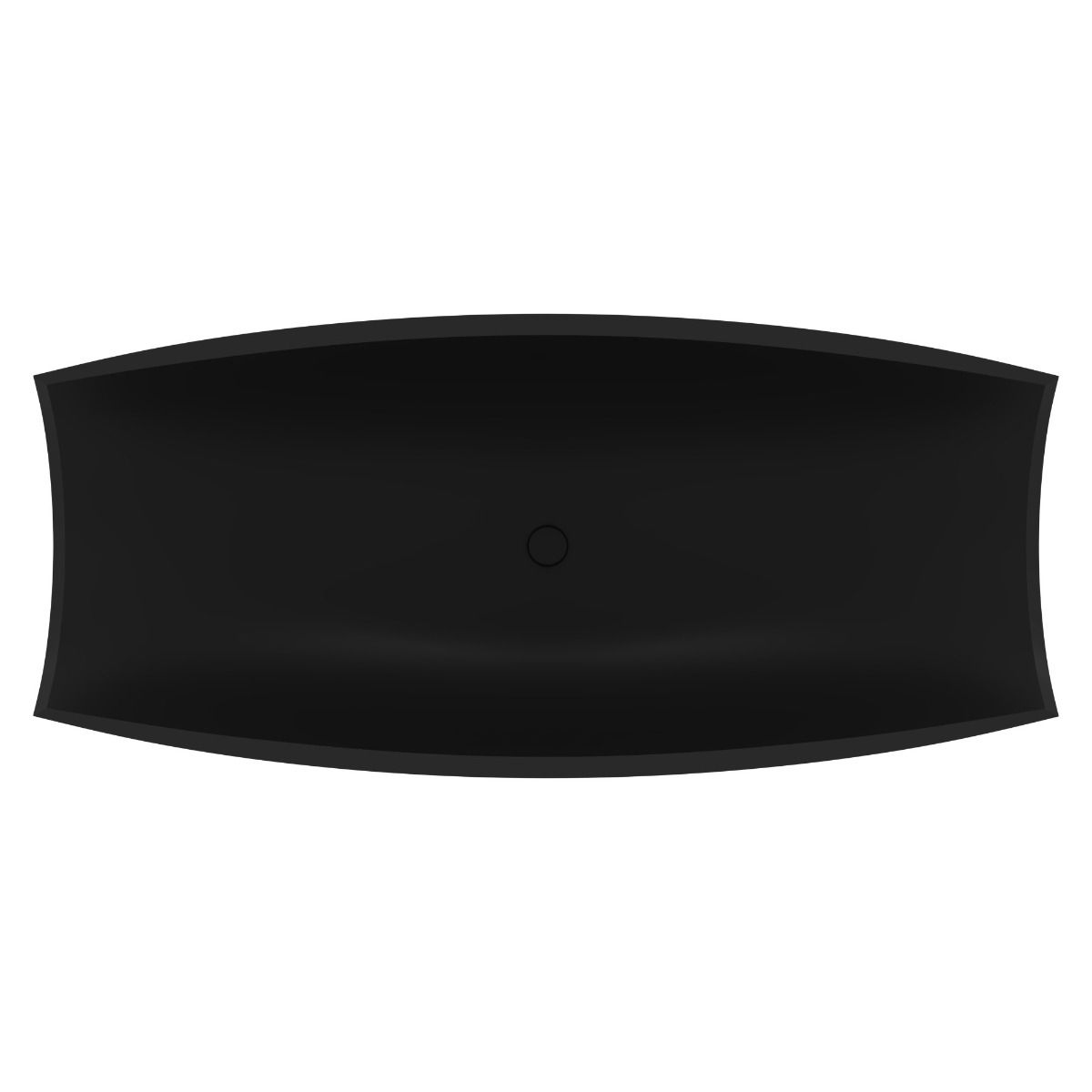 ALFI brand AB9992BM Black Matte 71" Solid Surface Resin Free Standing Hammock Style Bathtub