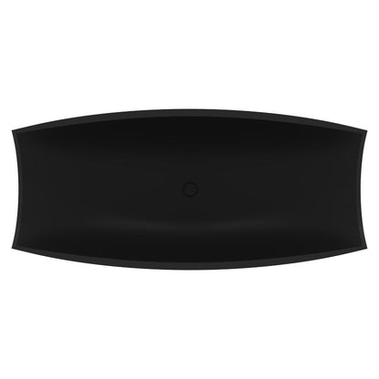 ALFI brand AB9992BM Black Matte 71" Solid Surface Resin Free Standing Hammock Style Bathtub