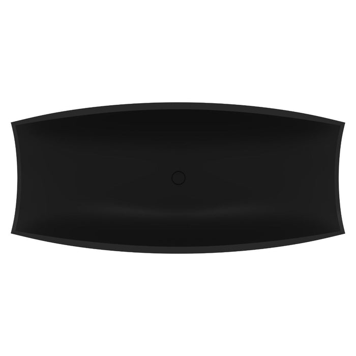 ALFI brand AB9992BM Black Matte 71" Solid Surface Resin Free Standing Hammock Style Bathtub