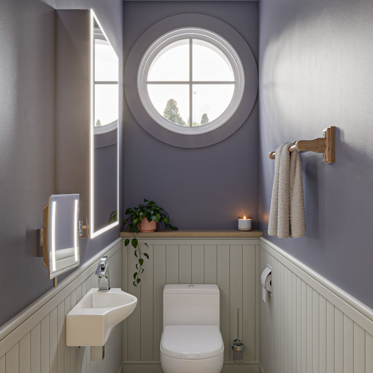 ALFI brand ABC114 White 18" Small Wall Mounted Ceramic Sink with Faucet Hole