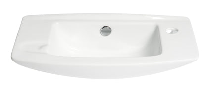 ALFI brand ABC115 White 20" Small Wall Mounted Ceramic Sink with Faucet Hole