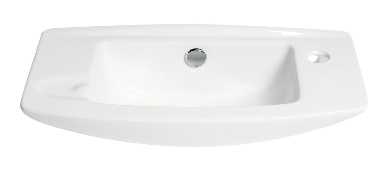 ALFI brand ABC115 White 20" Small Wall Mounted Ceramic Sink with Faucet Hole