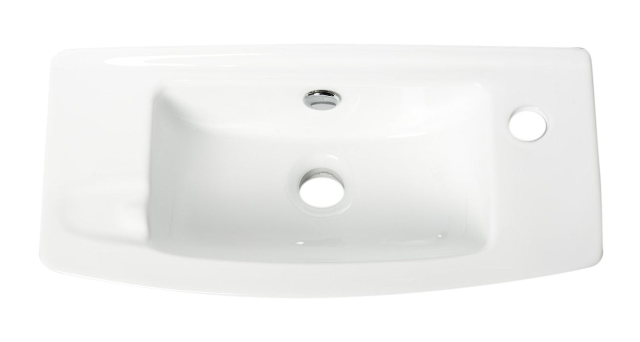 ALFI brand ABC115 White 20" Small Wall Mounted Ceramic Sink with Faucet Hole