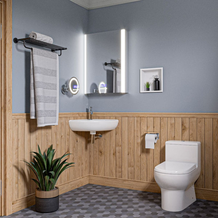 ALFI brand ABC120 White 22" Corner Wall Mounted Ceramic Sink with Faucet Hole