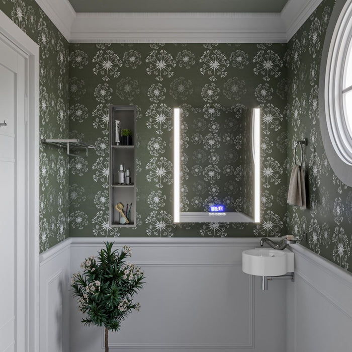 ALFI brand ABC121 White 17" Tiny Corner Wall Mounted Ceramic Sink with Faucet Hole