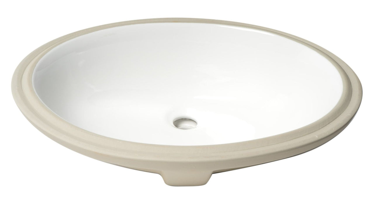 ALFI brand ABC602 White 23" Oval Undermount Ceramic Sink