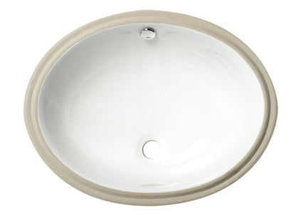 ALFI brand ABC602 White 23" Oval Undermount Ceramic Sink