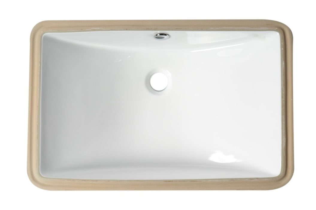 ALFI brand ABC603 White 24" Rectangular Undermount Ceramic Sink
