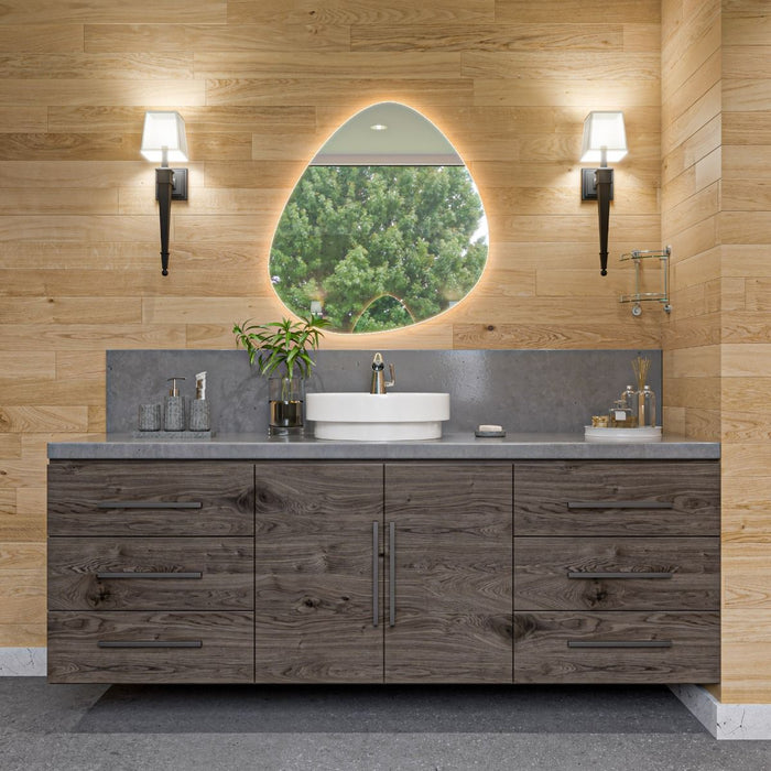 ALFI brand ABC702 White 19" Round Semi Recessed Ceramic Sink with Faucet Hole