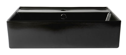 ALFI brand ABC901-BM 24" Modern Rectangular Above Mount Ceramic Sink with Faucet Hole