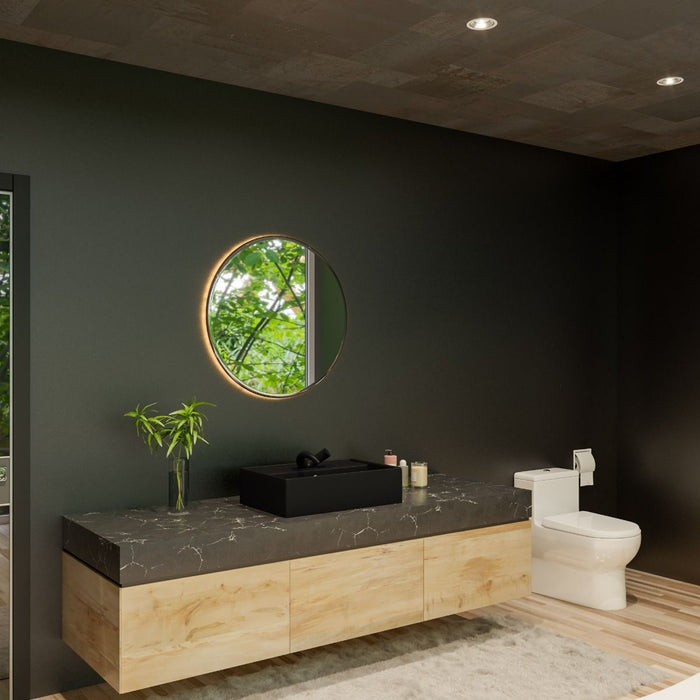 ALFI brand ABC901-BM 24" Modern Rectangular Above Mount Ceramic Sink with Faucet Hole