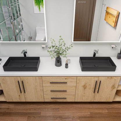 ALFI brand ABC902-BM 24" Modern Rectangular Above Mount Ceramic Sink