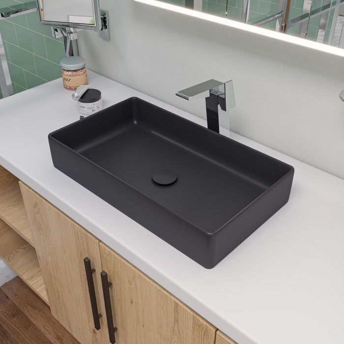ALFI brand ABC902-BM 24" Modern Rectangular Above Mount Ceramic Sink