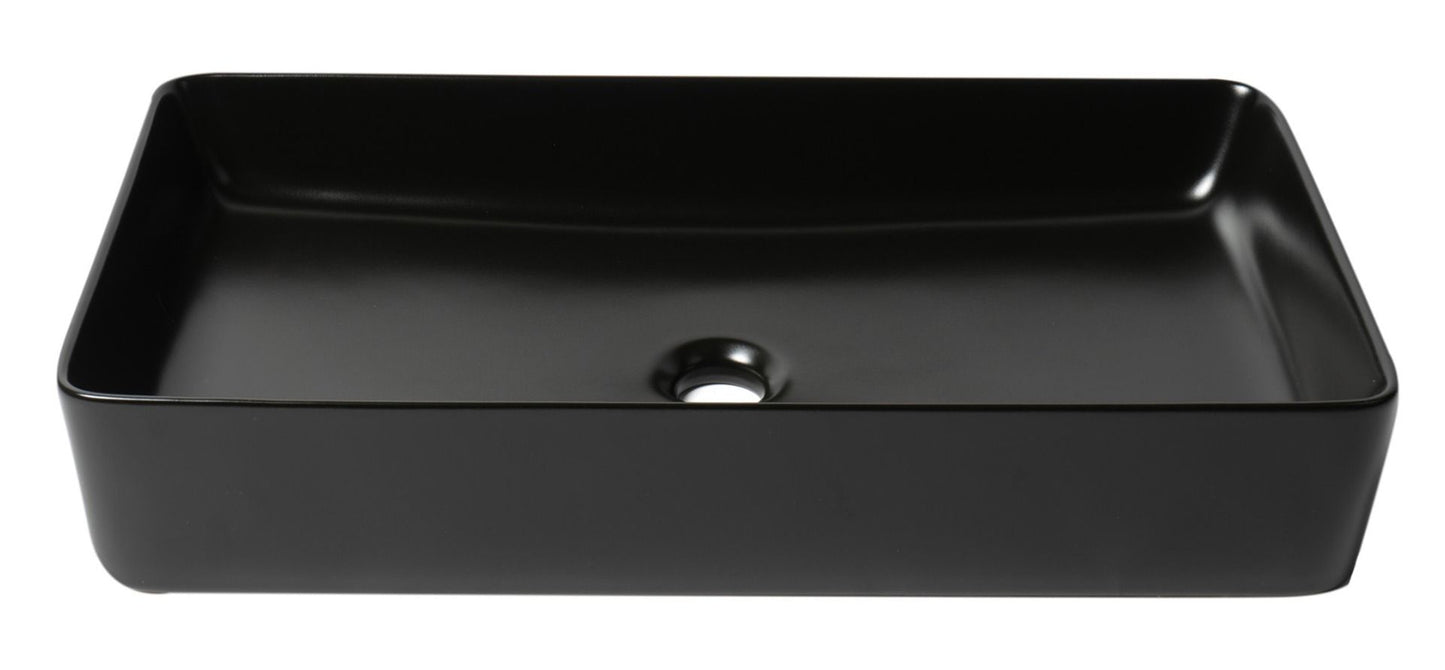ALFI brand ABC902-BM 24" Modern Rectangular Above Mount Ceramic Sink
