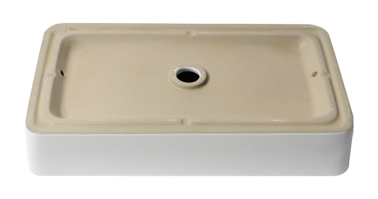 ALFI brand ABC902-W 24" Modern Rectangular Above Mount Ceramic Sink