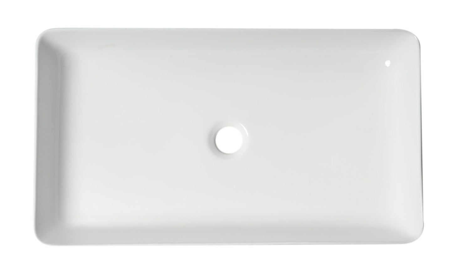 ALFI brand ABC902-W 24" Modern Rectangular Above Mount Ceramic Sink
