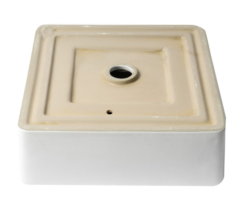 ALFI brand ABC903-W 16" Modern Square Above Mount Ceramic Sink