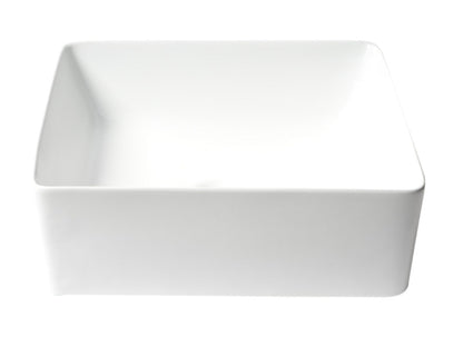ALFI brand ABC903-W 16" Modern Square Above Mount Ceramic Sink