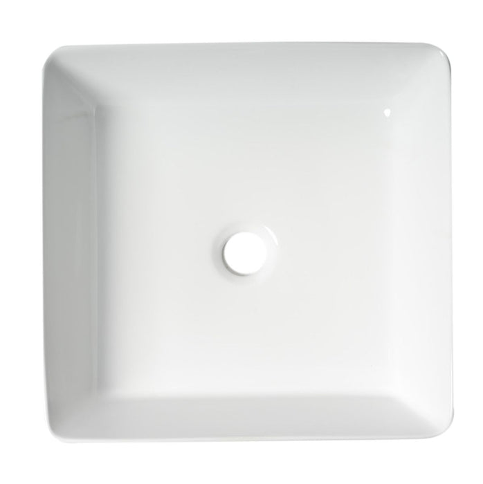 ALFI brand ABC903-W 16" Modern Square Above Mount Ceramic Sink