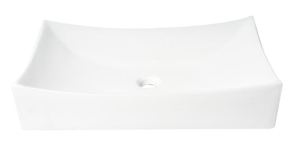 ALFI brand ABC904 White 26" Fancy Rectangular Above Mount Ceramic Sink