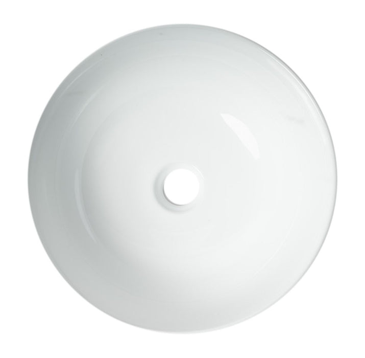 ALFI brand ABC906 Black & White 15" Round Vessel Above Mount Ceramic Sink