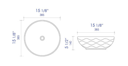 ALFI brand ABC909 White 17" Decorative Round Vessel Above Mount Ceramic Sink