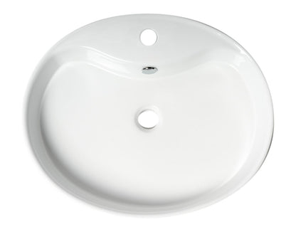 ALFI brand ABC910 White 22" Oval Above Mount Ceramic Sink with Faucet Hole