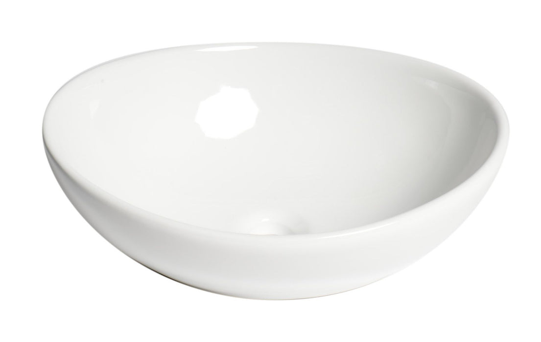 ALFI brand ABC913 White 16" Egg Shape Above Mount Ceramic Sink