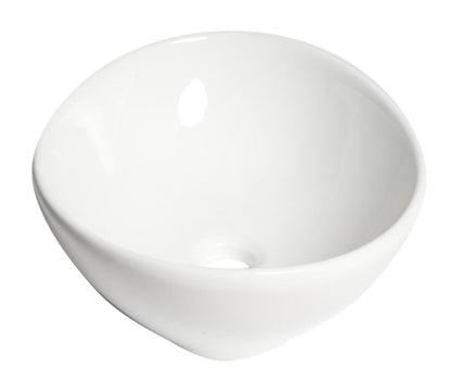 ALFI brand ABC913 White 16" Egg Shape Above Mount Ceramic Sink