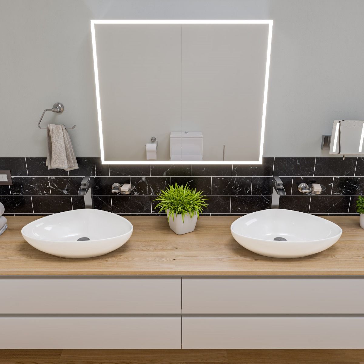 ALFI brand ABC914 White 23" Fancy Above Mount Ceramic Sink