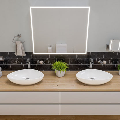 ALFI brand ABC914 White 23" Fancy Above Mount Ceramic Sink