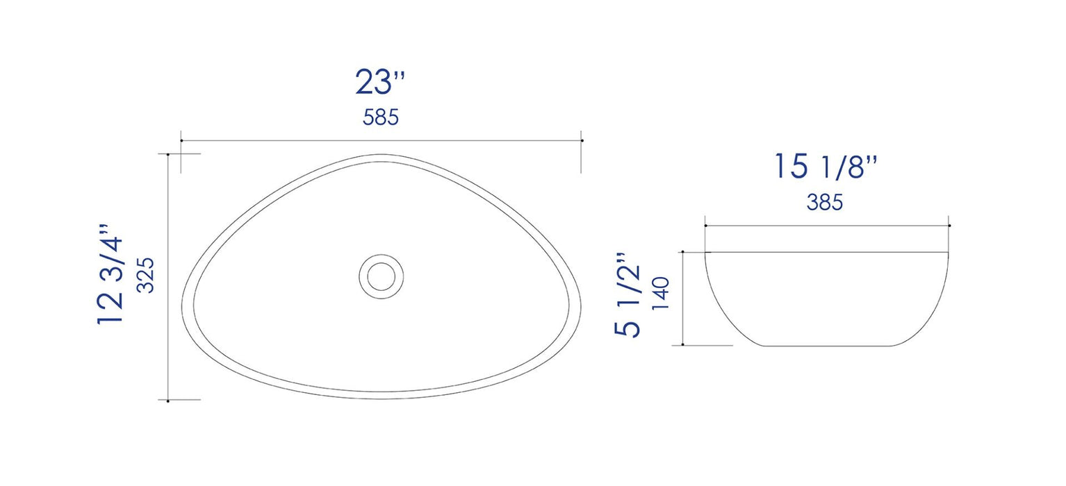 ALFI brand ABC914 White 23" Fancy Above Mount Ceramic Sink