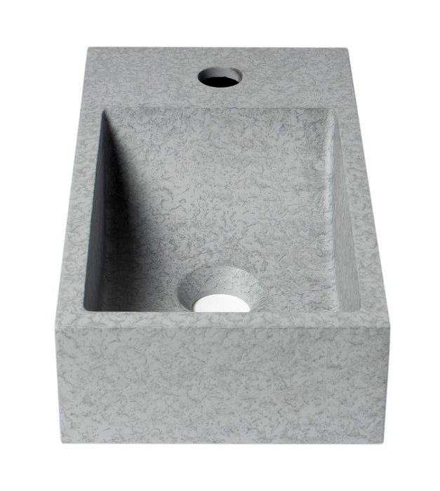 ALFI brand ABCO108 16" Small Rectangular Solid Concrete Gray Matte Wall Mounted Bathroom Sink