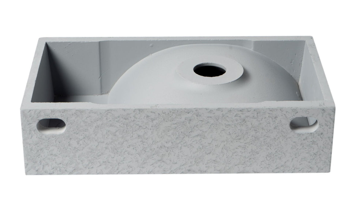 ALFI brand ABCO108 16" Small Rectangular Solid Concrete Gray Matte Wall Mounted Bathroom Sink