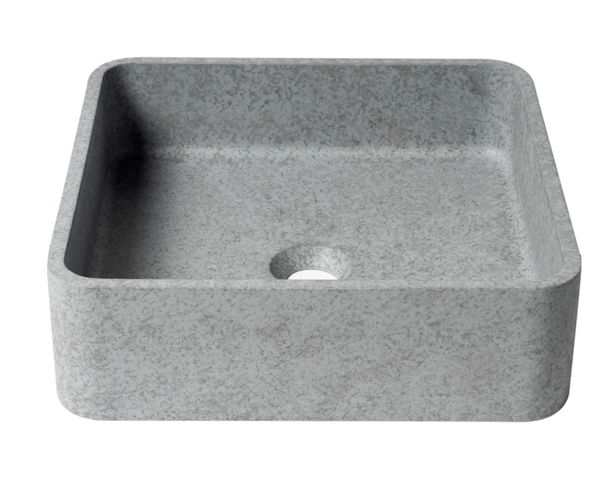 ALFI brand ABCO16S 16" Square Solid Concrete Gray Matte Above Mount Bathroom Sink