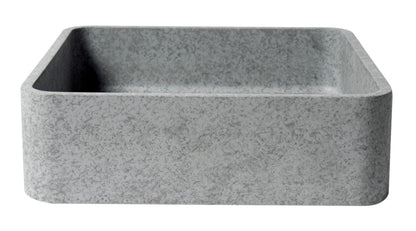 ALFI brand ABCO16S 16" Square Solid Concrete Gray Matte Above Mount Bathroom Sink
