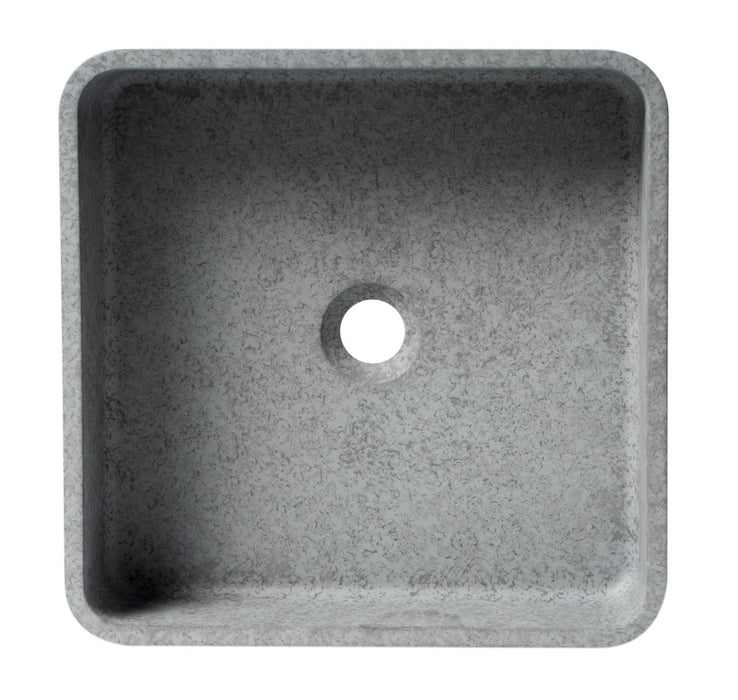 ALFI brand ABCO16S 16" Square Solid Concrete Gray Matte Above Mount Bathroom Sink