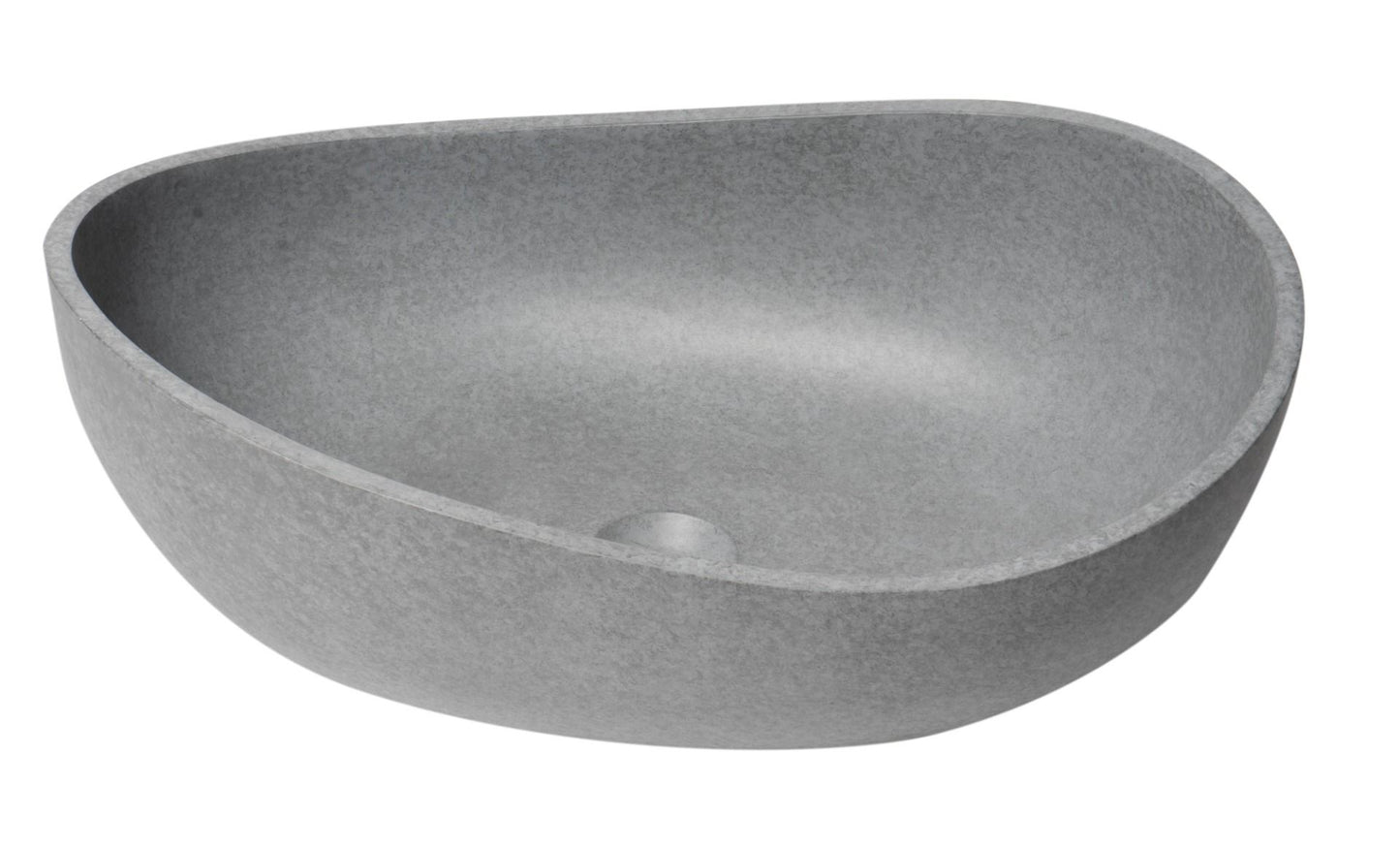 ALFI brand ABCO23O 23" Solid Concrete Wavy Oval Above Mount Vessel Sink