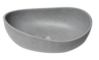 ALFI brand ABCO23O 23" Solid Concrete Wavy Oval Above Mount Vessel Sink