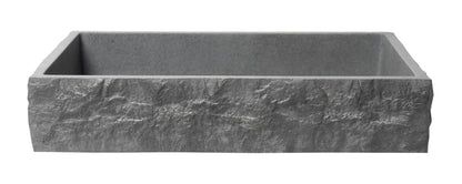 ALFI brand ABCO24R 24" Solid Concrete Chiseled Style Above Mount Vessel Sink