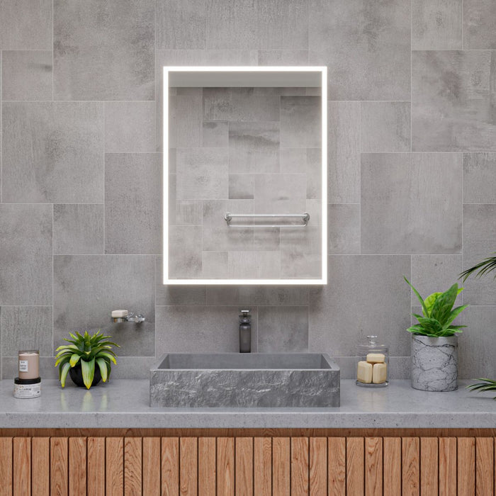 ALFI brand ABCO24R 24" Solid Concrete Chiseled Style Above Mount Vessel Sink