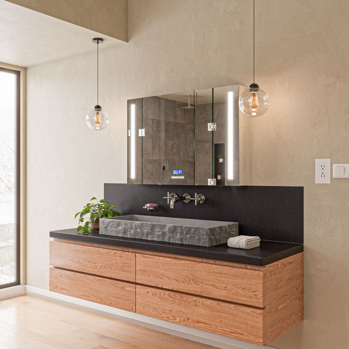 ALFI brand ABCO39TR 39" Solid Concrete Gray Matte Trough Sink for the Bathroom