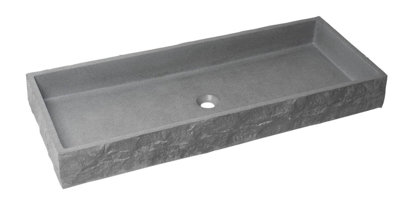 ALFI brand ABCO39TR 39" Solid Concrete Gray Matte Trough Sink for the Bathroom
