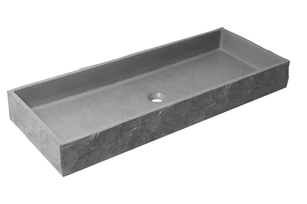 ALFI brand ABCO39TR 39" Solid Concrete Gray Matte Trough Sink for the Bathroom