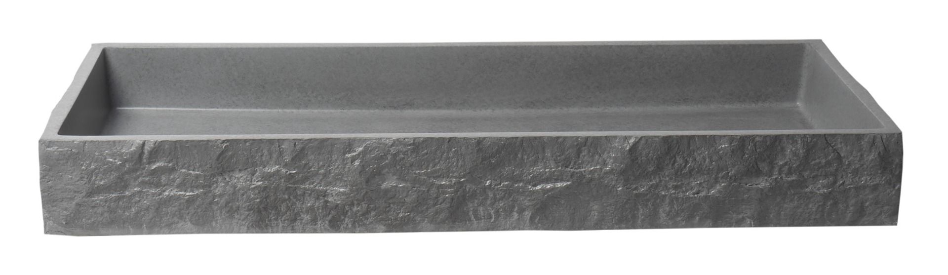 ALFI brand ABCO39TR 39" Solid Concrete Gray Matte Trough Sink for the Bathroom