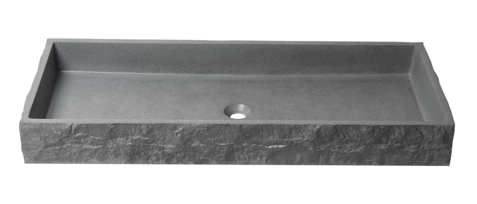 ALFI brand ABCO39TR 39" Solid Concrete Gray Matte Trough Sink for the Bathroom