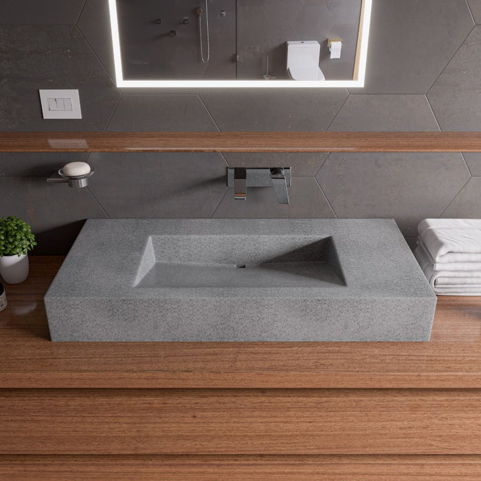 ALFI brand ABCO40R 40" Solid Concrete Rectangular Countertop Sink