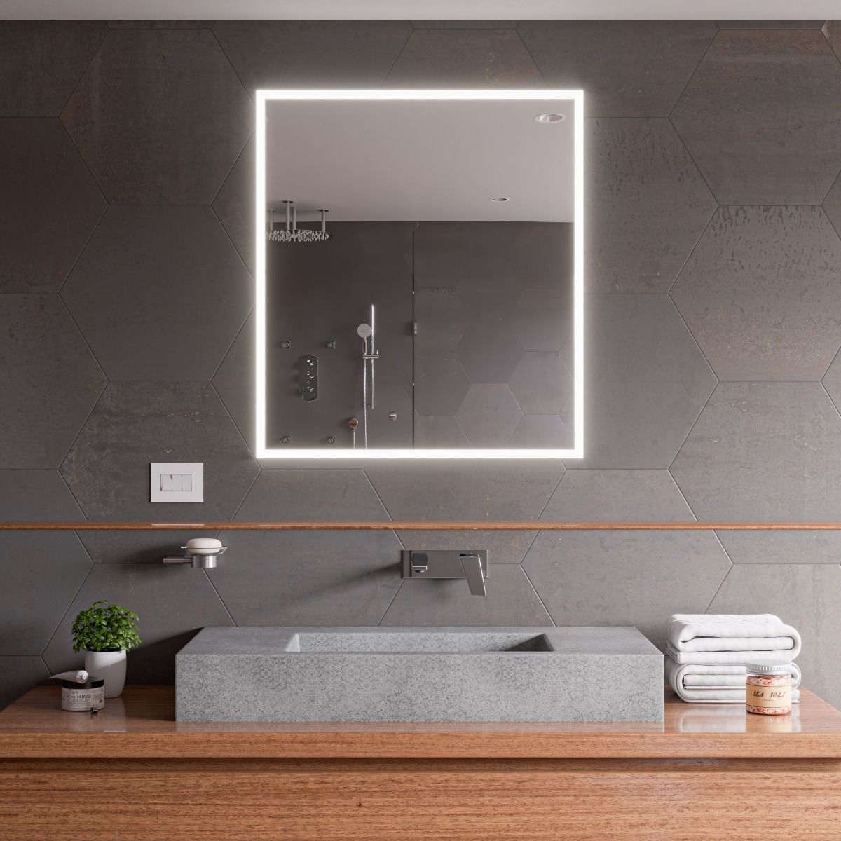 ALFI brand ABCO40R 40" Solid Concrete Rectangular Countertop Sink